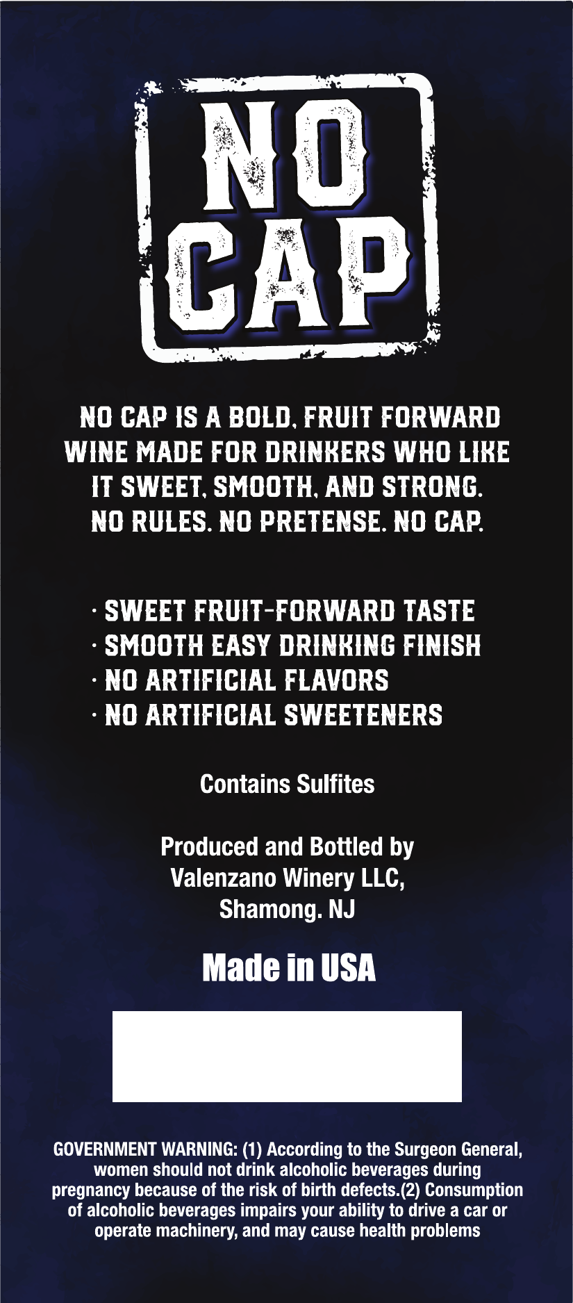Blueberry Bold back label