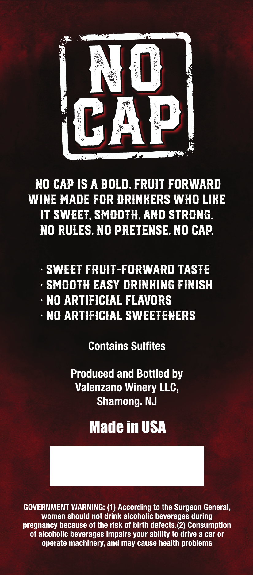 Sweet Red back label